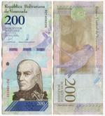 Банкнота Венесуэла 200 боливаров 2018 год R21456235. VF