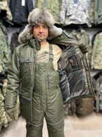 Зимний костюм Taygerr Рыболов-2 –45 °C, Таслан, Хаки, полукомбинезон