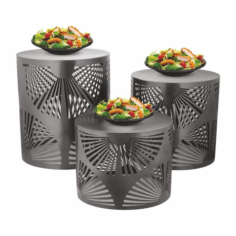 Подставка фуршетная стойка d 19 см h15 см круглая Black перфорация металл P.L. Hotelware