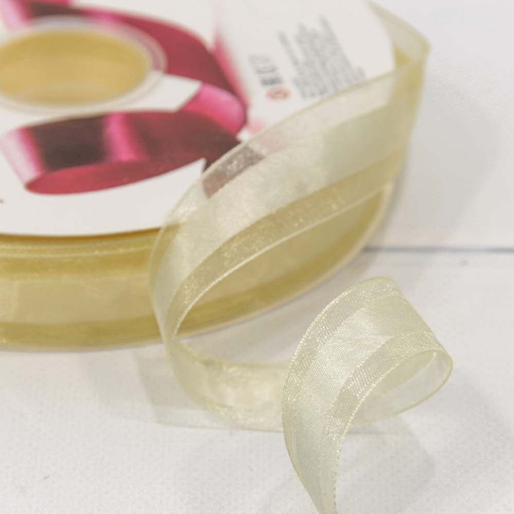 Лента Органза 2,5см х 110м (Бежевый)