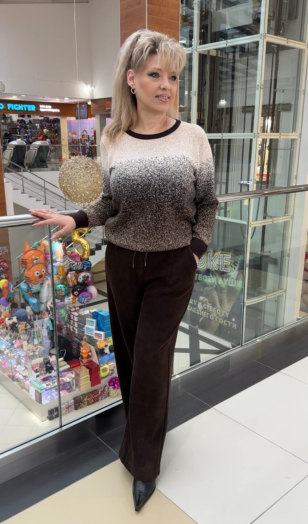 Брюки-палаццо из вельвета в шоколадном цвете