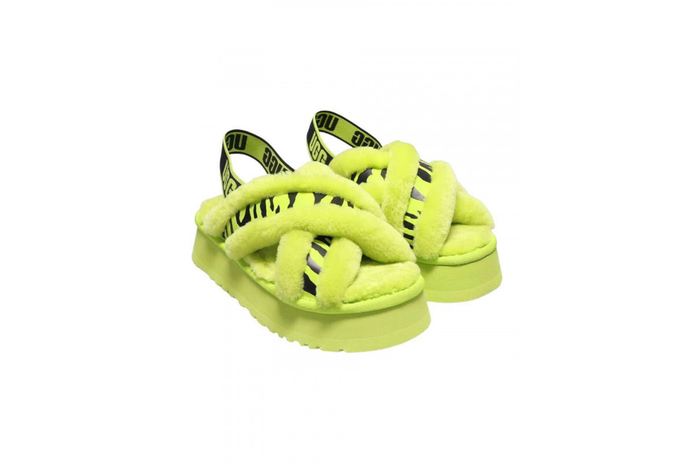 UGG W Disco Cross Slide Animalia Key Lime