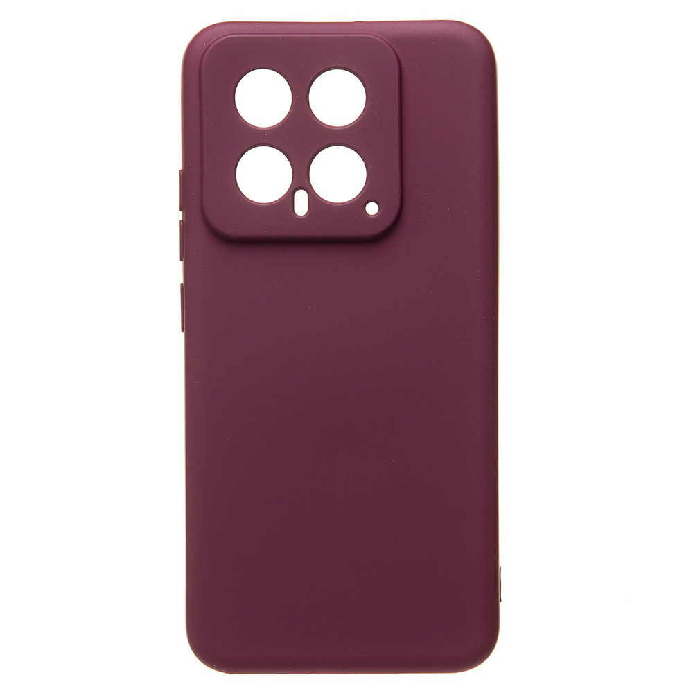 Однотонный силиконовый чехол Full Original Design для Xiaomi 14, бордовый