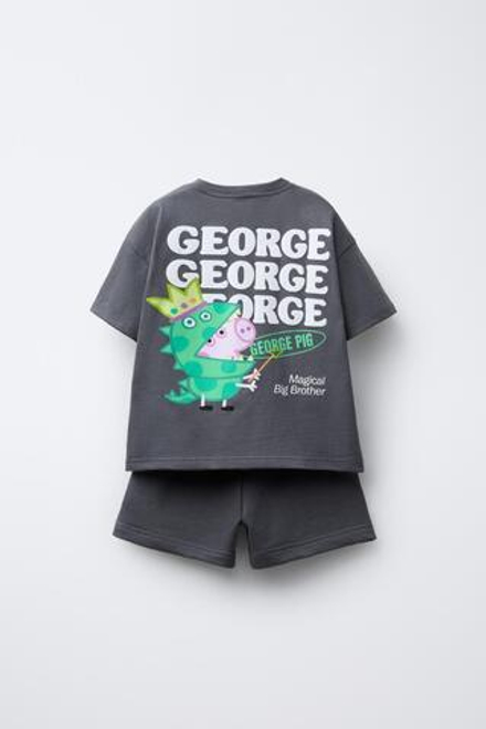 ZARA КОМПЛЕКТ ДЛЯ БЕГА С ПРИНТОМ GEORGE PEPPA PIG ™, СЕРЫЙ