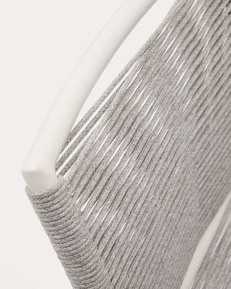 Садовый барный стул Culip из веревки и белого алюминия, 65 см