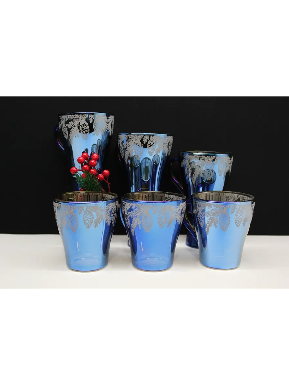 Набор кружек "Лазурит Шишки"