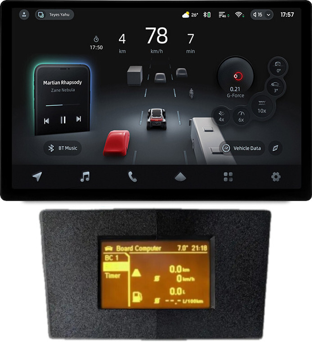 Магнитола для Opel Antara 2006-2015 (перенос БК вниз, черная) - Teyes CC4-PRO монитор 13" 2K QLED на Android 13, Snapdragon 778G, 8+128, AI, CarPlay, DSP, 4G SIM-слот