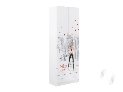 Шкаф Детская Вега NEW Girl (белый/белый глянец холодный)