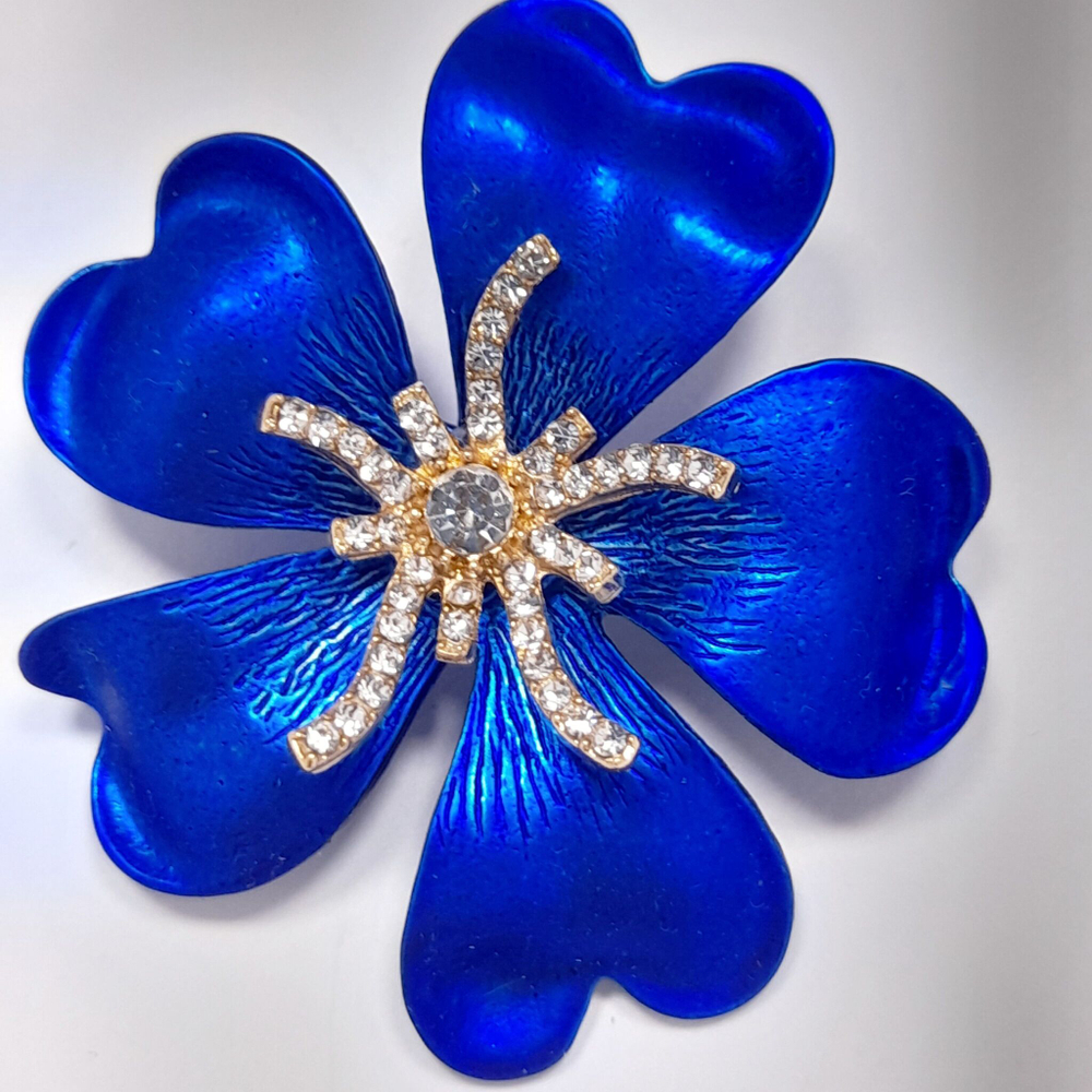 Брошь "Цветок синий"