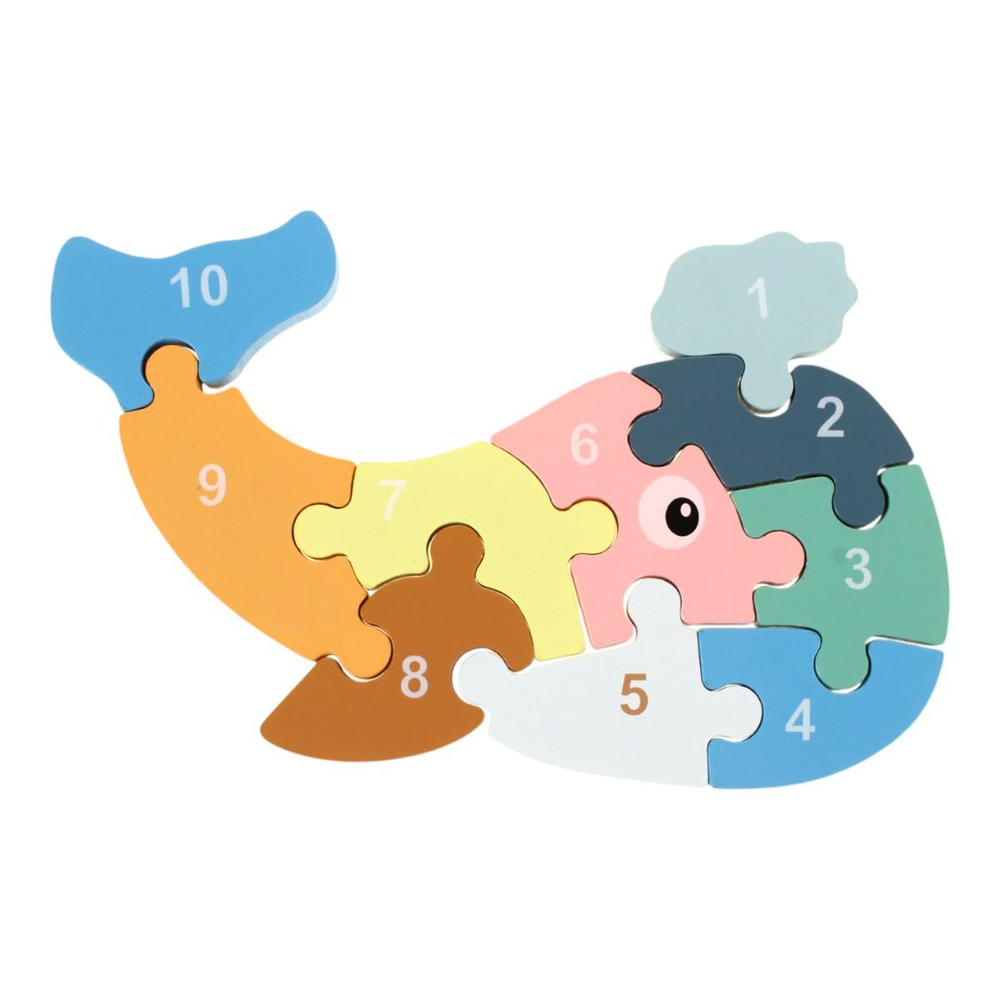 Развивающая игрушка деревянная Пазл-вкладыш по номерам Кит, C-41805