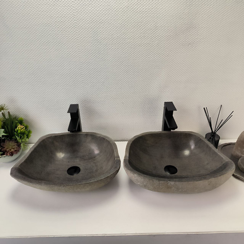 Раковина из речного камня ПАРА! RS-63826 48*38*15 2шт 0126