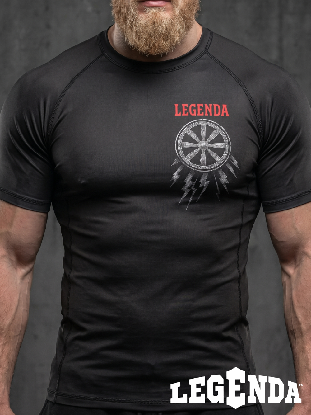 Рашгард с коротким рукавом LEGENDA Коловрат черный