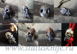 Темлячная бусина Череп с бородойфотография - 1