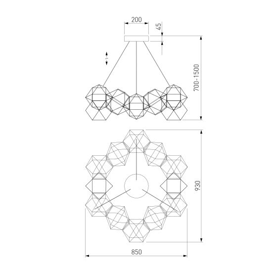 90169/12 / подвесной светильник / черный жемчуг