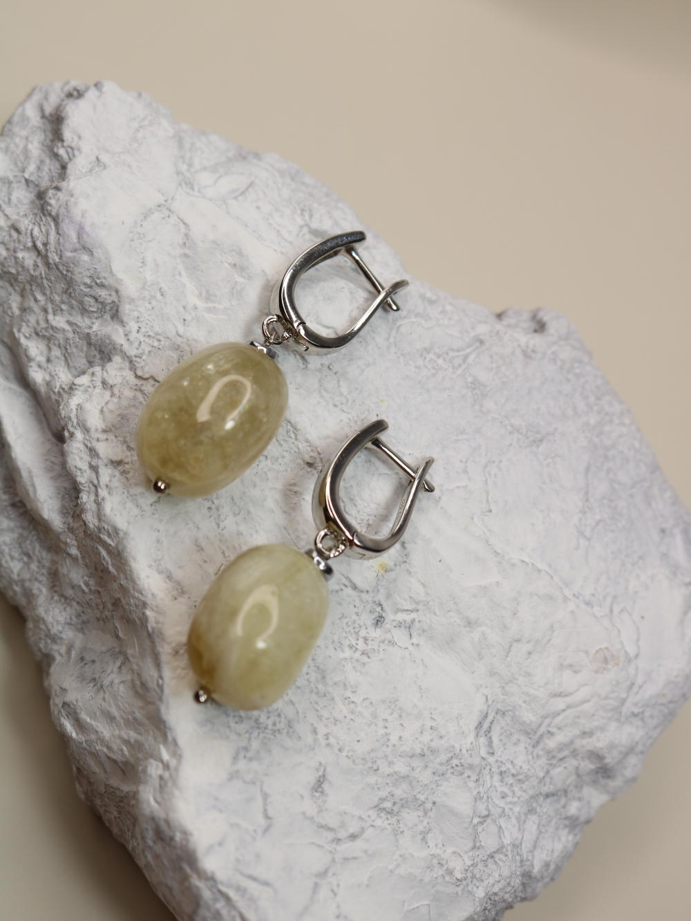 Серьги с натуральным цитрином "Цитриновая искра"