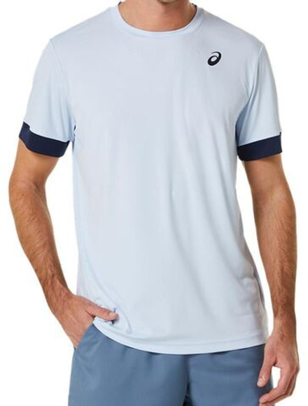 Мужская теннисная футболка Asics Court Short Sleeve Top - черный, небесный