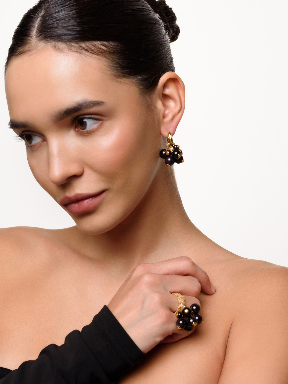 Серьги "Berry" гранат Gold