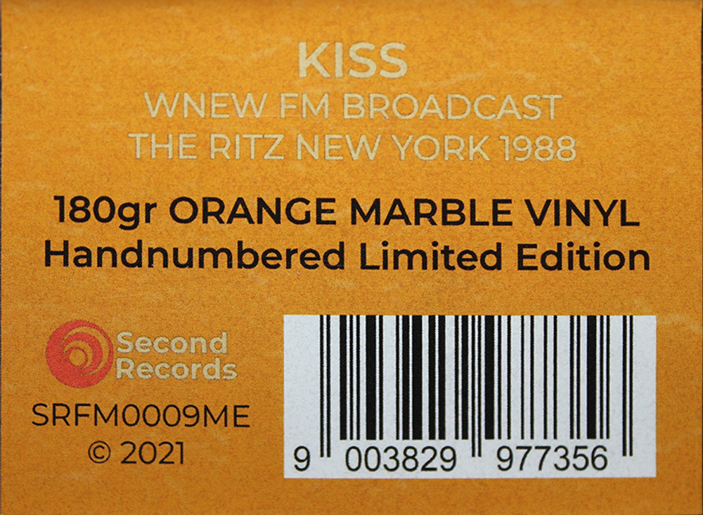 Kiss / Kiss '88 (WNEW FM Broadcast: The Ritz, New York, 12th August 1988) (Coloured Vinyl)(LP)