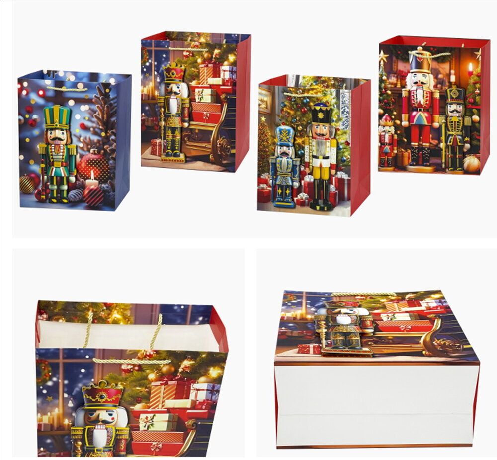 GAEM Пакет подарочный (бумага 210г/м2, блок 12шт), L30 W12 H40 см, 4в.