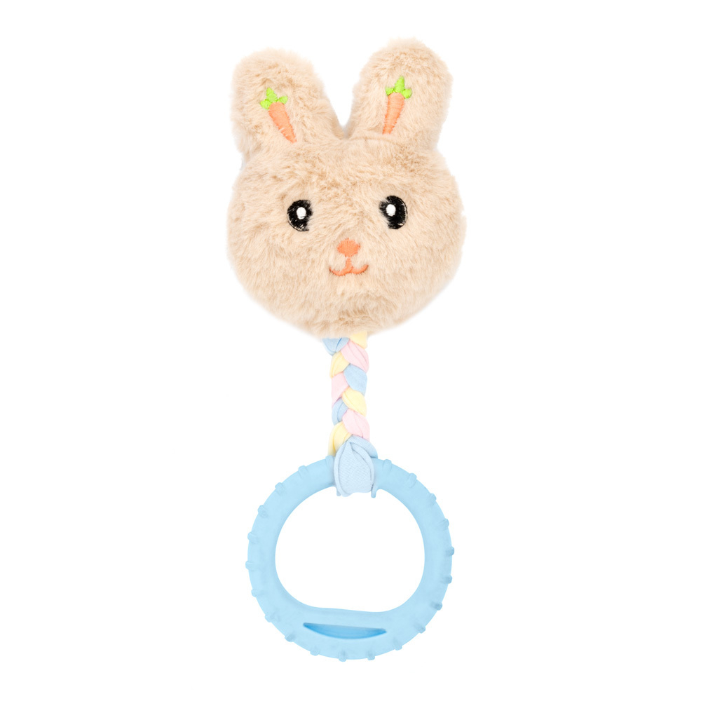 Nunbell игрушка-пищалка для собак Зайчик с кольцом