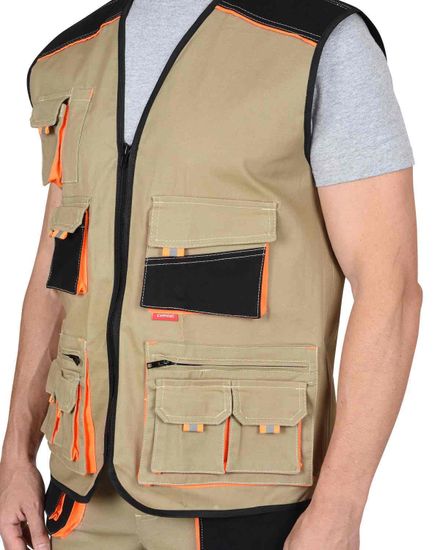 Жилет "Сириус-Манхеттен" (песочный/черный/оранжевый)