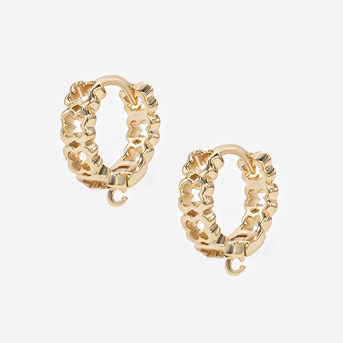 Швензы-кольца "Клевер" 14*4мм, позолота