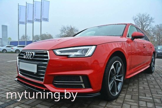 Сплиттер бампера переднего V.3 для AUDI S4 / A4 B9 S-Line (15-...)