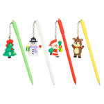 Ручка шариковая, Basir, синие чернила, серия "Новогодние", цветной корпус с фигуркой, 30 шт