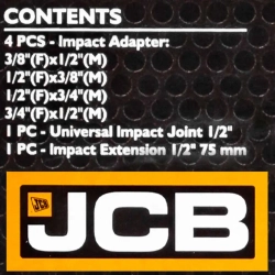 Адаптеры ударные, кардан ударный, удлинитель ударный, набор 6пр. JCB JCB-4068MPB