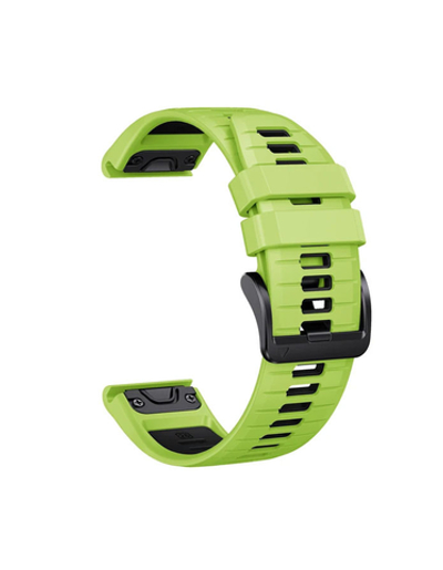 Ремешок силиконовый QuickFit 22 мм. для Garmin Fenix 7 PRO/7/6/5/5 plus, Quatix 5, MARQ, Forerunner 935 / 945, instinct, instinct 2 Лайм/Черный