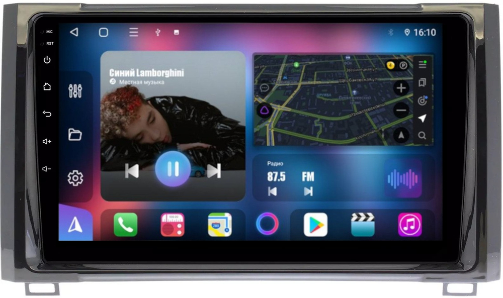 Магнитола для Toyota Tundra 2 2013-2022 - FarCar 8299 монитор 9.5" QLED на Android 14, TS18, CarPlay, 4G SIM-слот