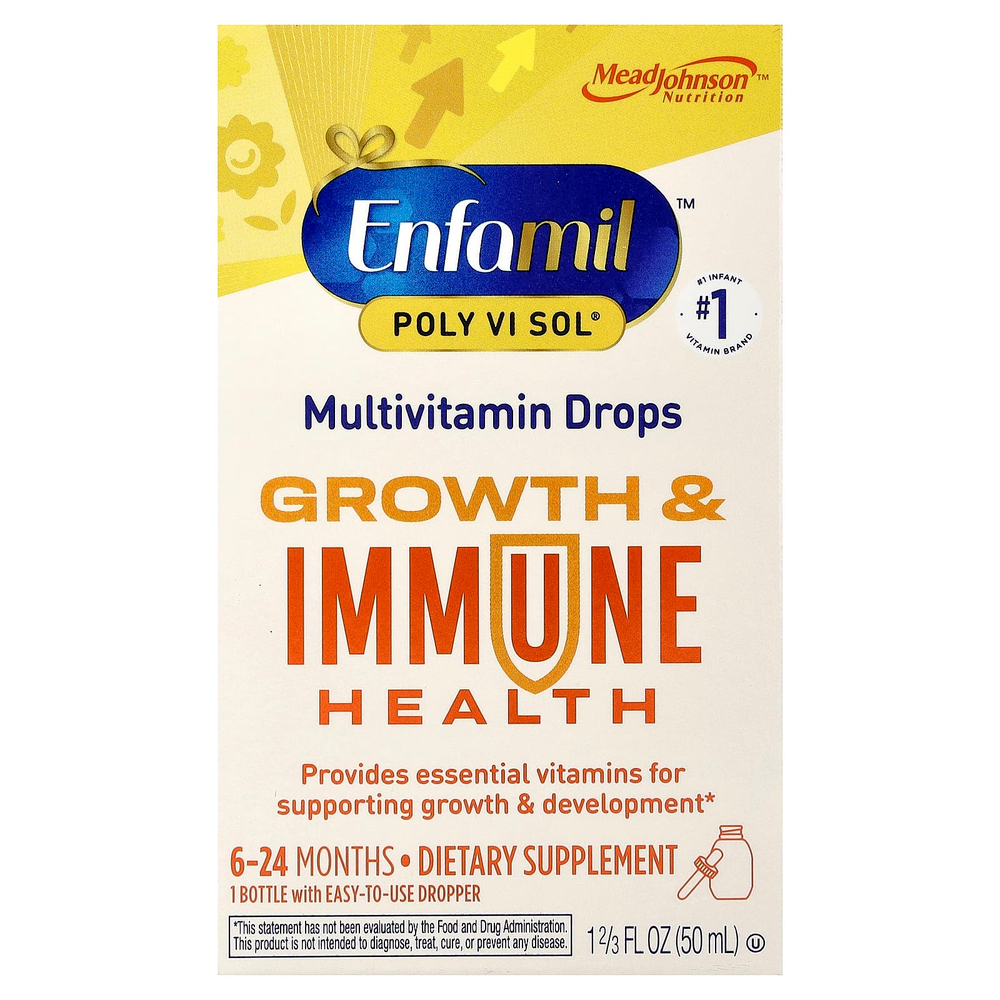 Enfamil, Poly Vi Sol®, мультивитамины в каплях, для детей 6–24 месяцев, 50 мл (1 2/3 жидк. унции)