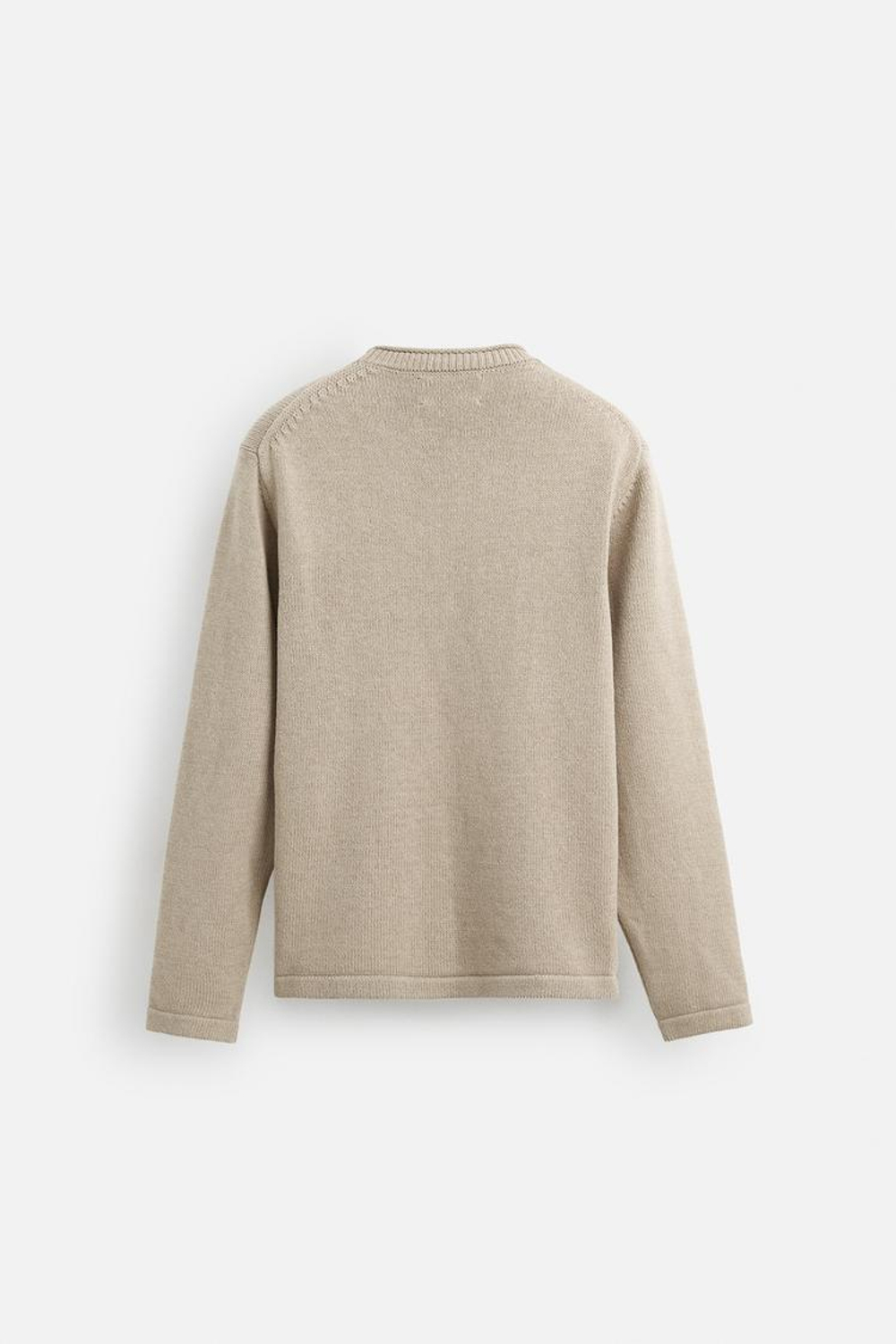 ZARA СВИТЕР С ОТВОРОТАМИ, БЕЖЕВЫЙ