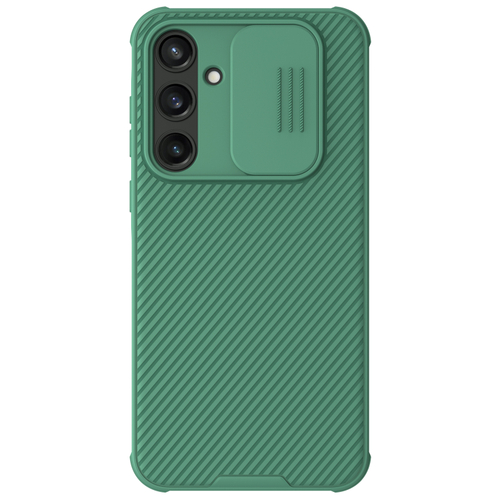 Чехол зеленого цвета (Deep Green) с защитной шторкой для камеры от Nillkin на Samsung Galaxy A35, серия CamShield Pro Case