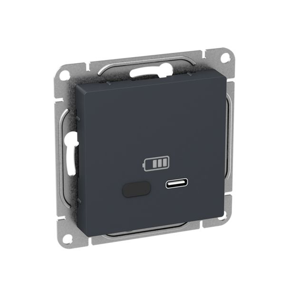 Механизм розетки USB-С, быстрая, графит Эпика EKF