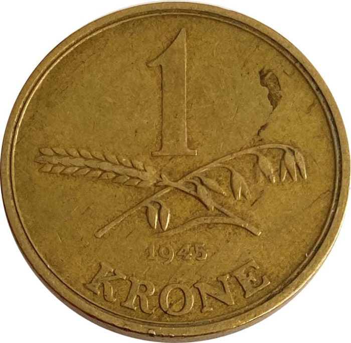 1 крона 1945 Дания