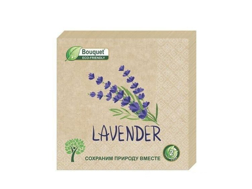 Салфетки бум DESNA BOUQUET ECO-FRIENDLY 33*33 2сл крафт Лаванда (25л)