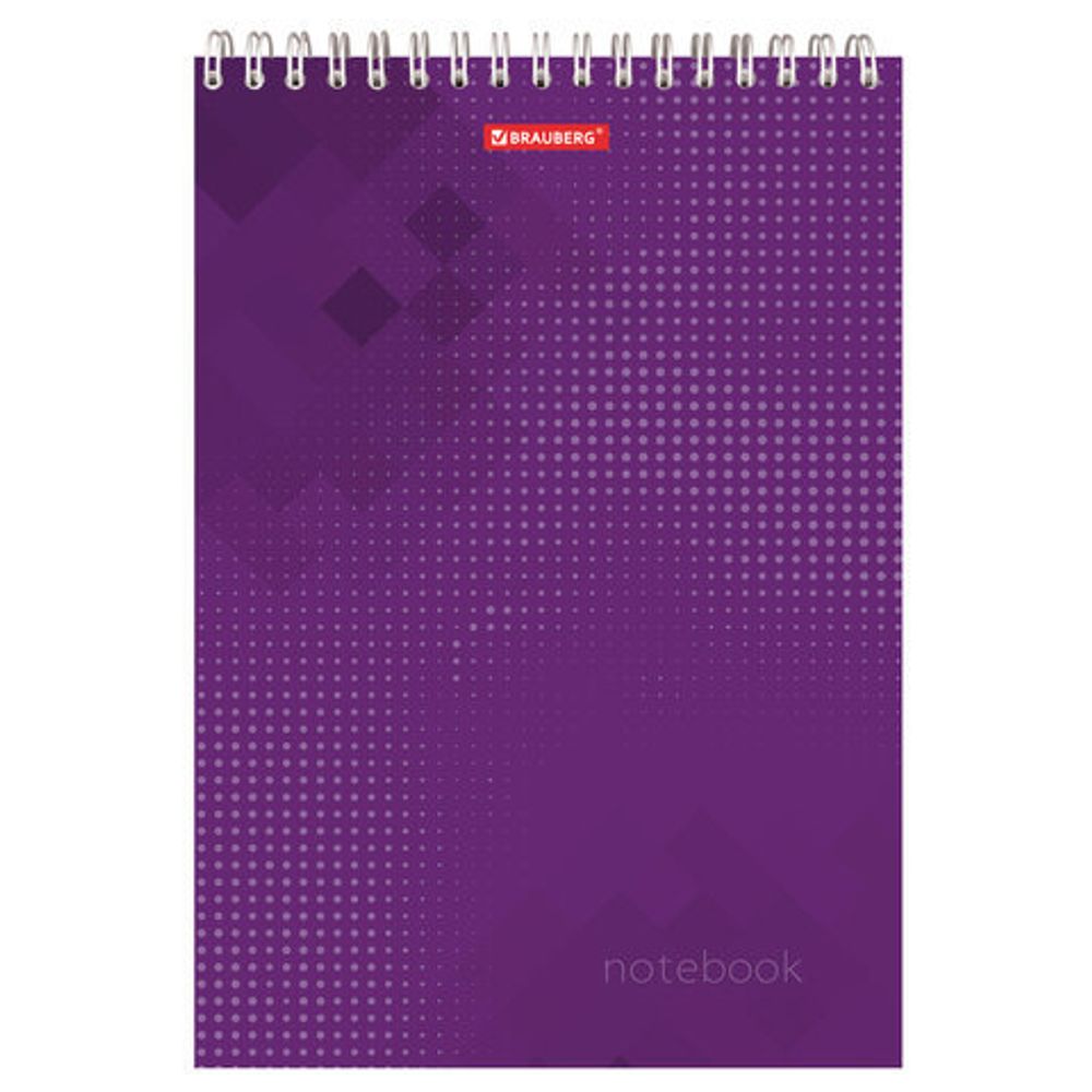Блокнот БОЛЬШОЙ ФОРМАТ (200х290 мм) А4, 80 л., гребень, картон, жесткая подложка, клетка, BRAUBERG, "Бизнес", 129804