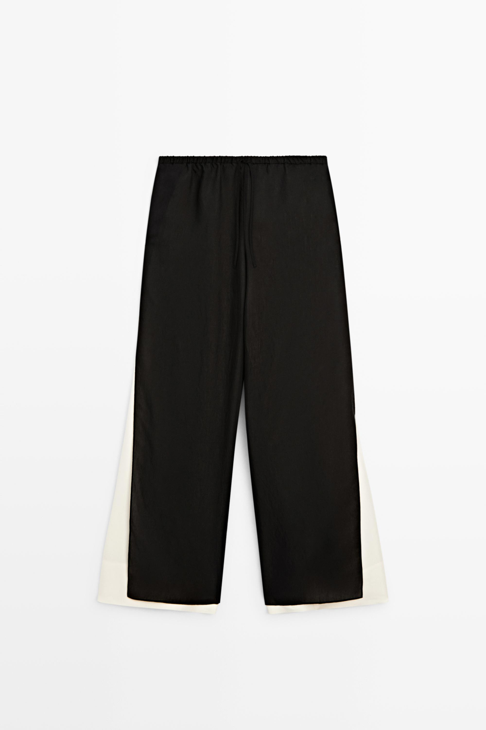 Massimo Dutti Струящиеся широкие брюки Total Look, черный