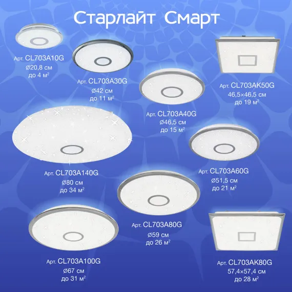 CL703A40G Старлайт Хром Смарт RGB Св-к