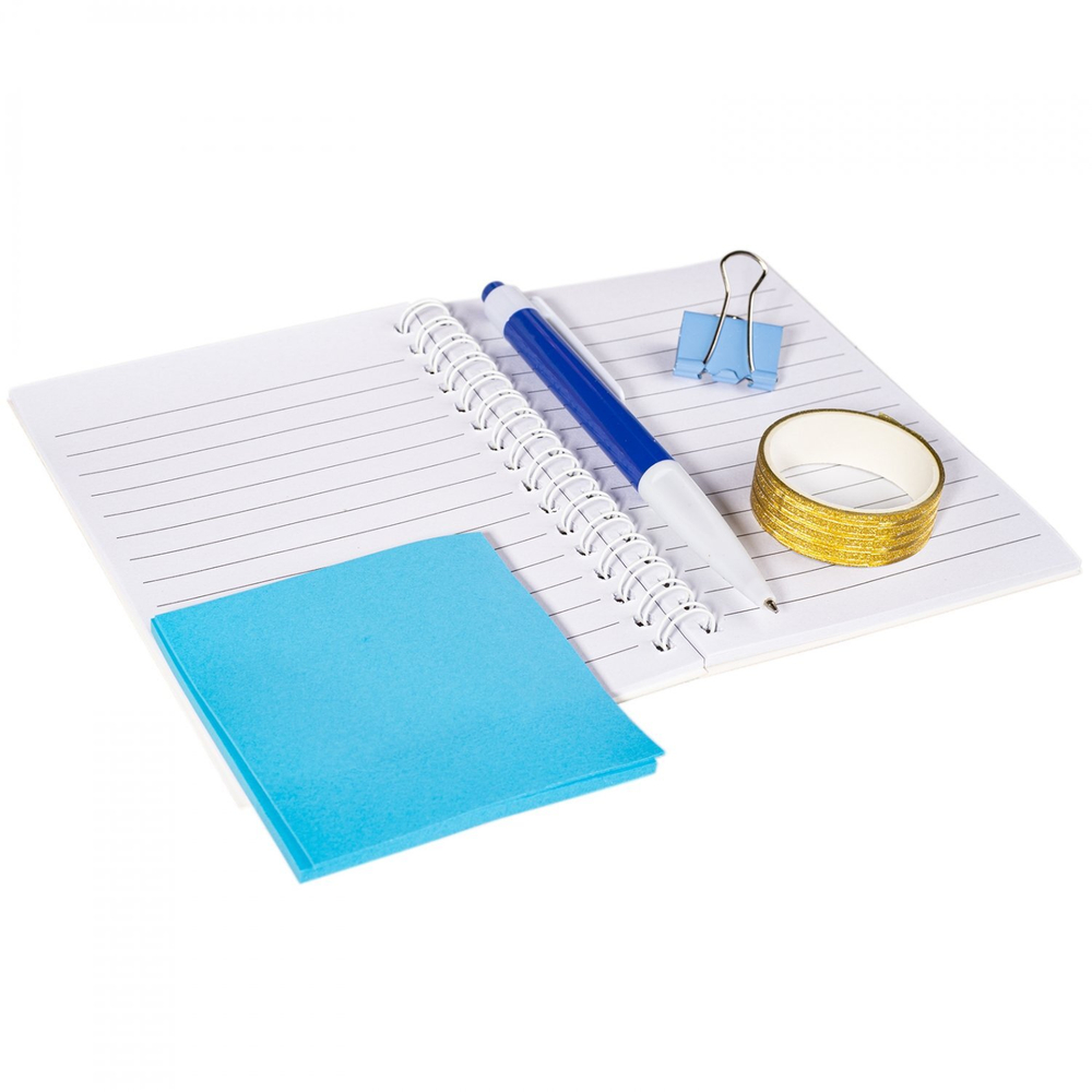 Блокнот в футляре 26,0 см * 18,0 см , гребень, Alingar, мел.карт., ручка, блок для зап, зажим, дек. кл.лента, 48 л., линия, "На орбите"