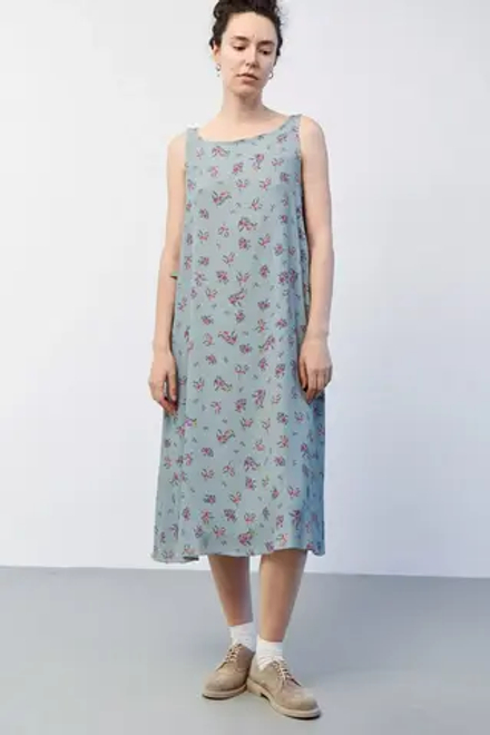 Платье-майка из вискозы с цветочками