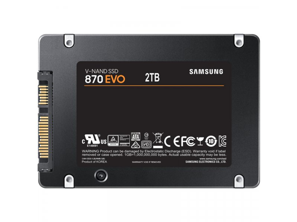 SSD накопитель Samsung 870 EVO 2ТБ, 2.5" SATA, SATA III, [MZ-77E2T0BW]