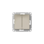 ATLASDESIGN 2-клавишный ВЫКЛЮЧАТЕЛЬ, сх.5, 10АХ, мех., быстрозажим. клем., ШАМПАНЬ