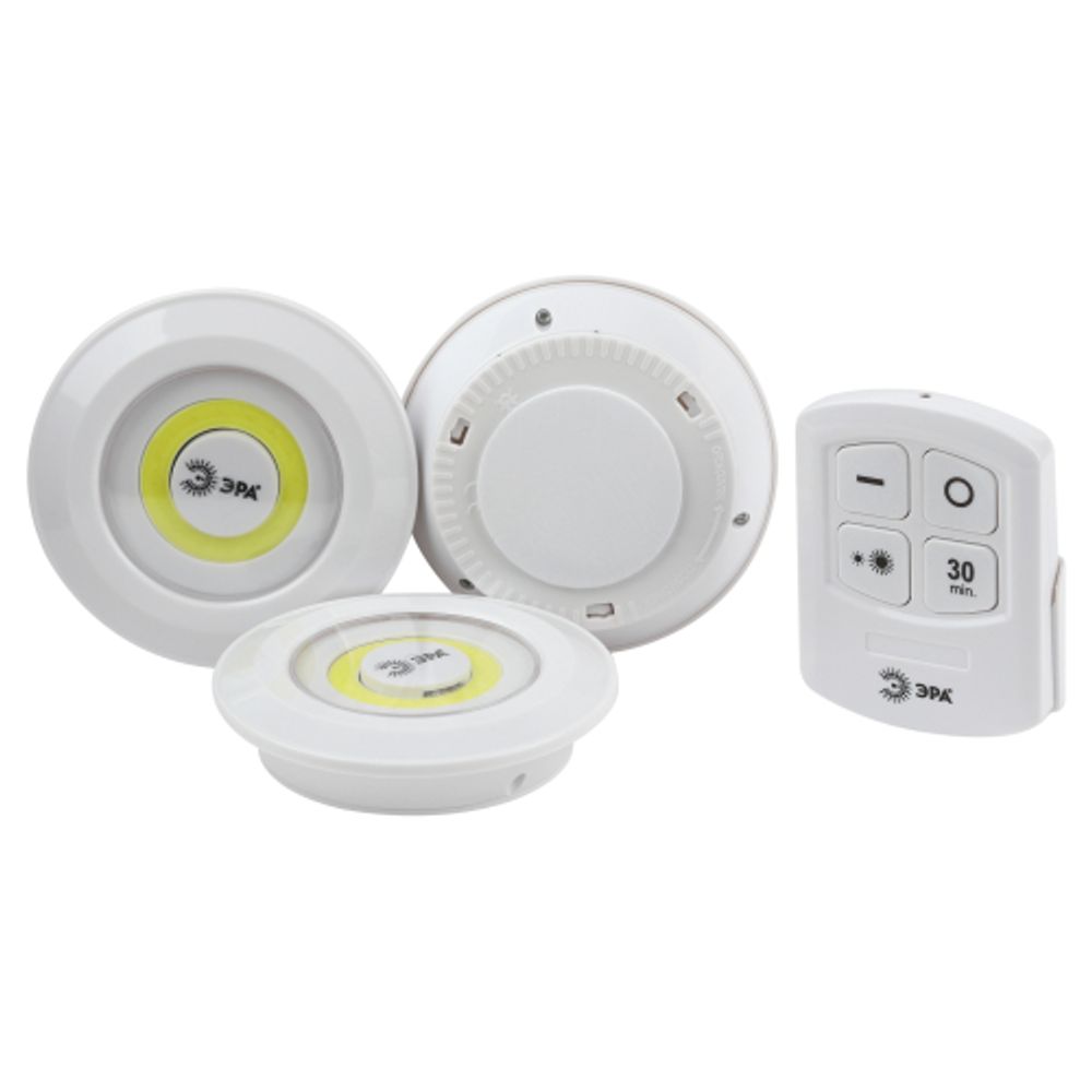 Светодиодный фонарь подсветка ЭРА SB-511 пушлайт, 6Вт, COB, 3хAAA, белый, 3 штуке в коробке, ИК пульт | Подсветка, пушлайты