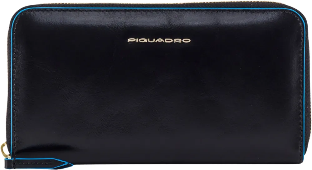 Кошелек женский Piquadro Blue Square черный из натуральной кожи (PD1515B2R/N)