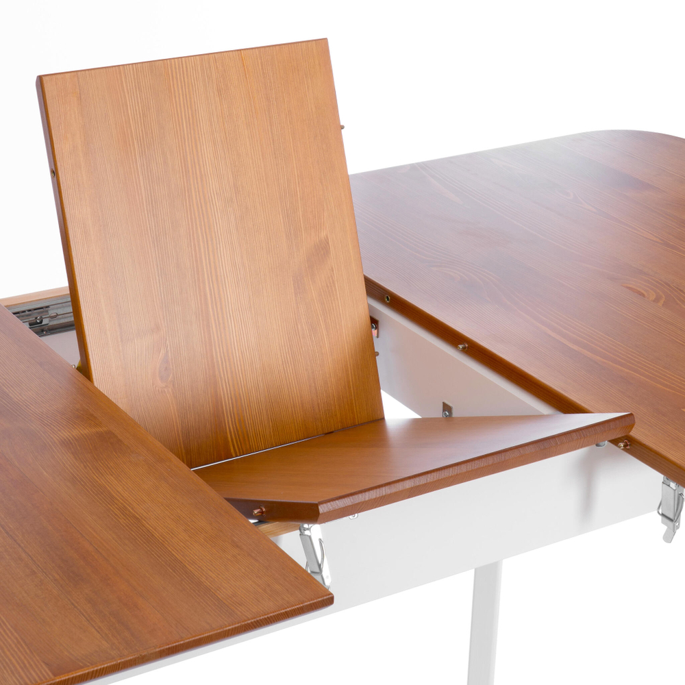 Стол Соната Люкс раздвижной/Sonata Lux extension table массив сосны, антик/белый, 120-(150)х75х75 см