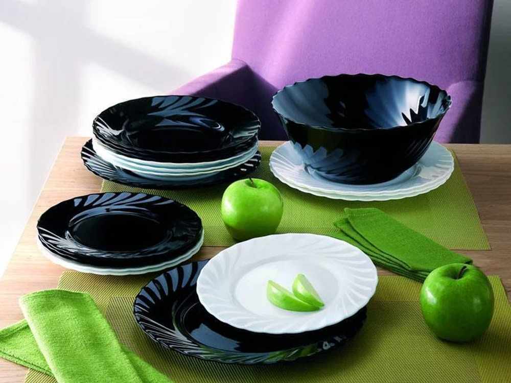 TRIANON BLACK/WHITE Столовый сервиз 19 предметов (25408)