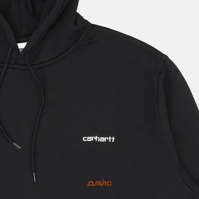 Толстовка мужская Carhartt WIP Script Embroidery Hooded  артикул:I033658_black - купить в магазине Дайс