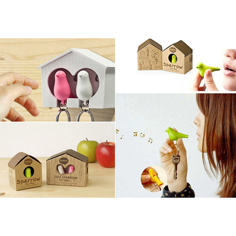 Держатель для ключей Qualy Sparrow белый/зеленый